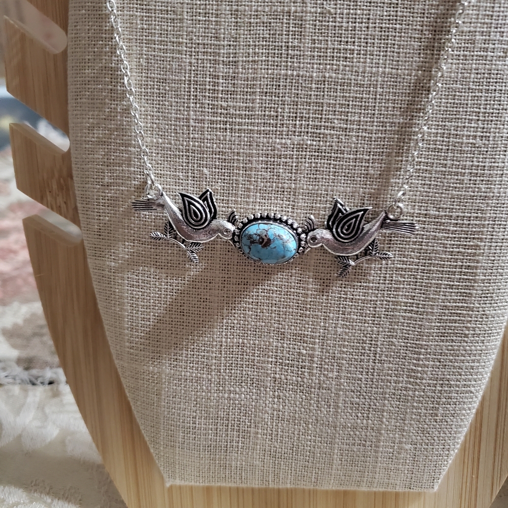 Silver Necklace With Turquoise - Picture 5 of 6